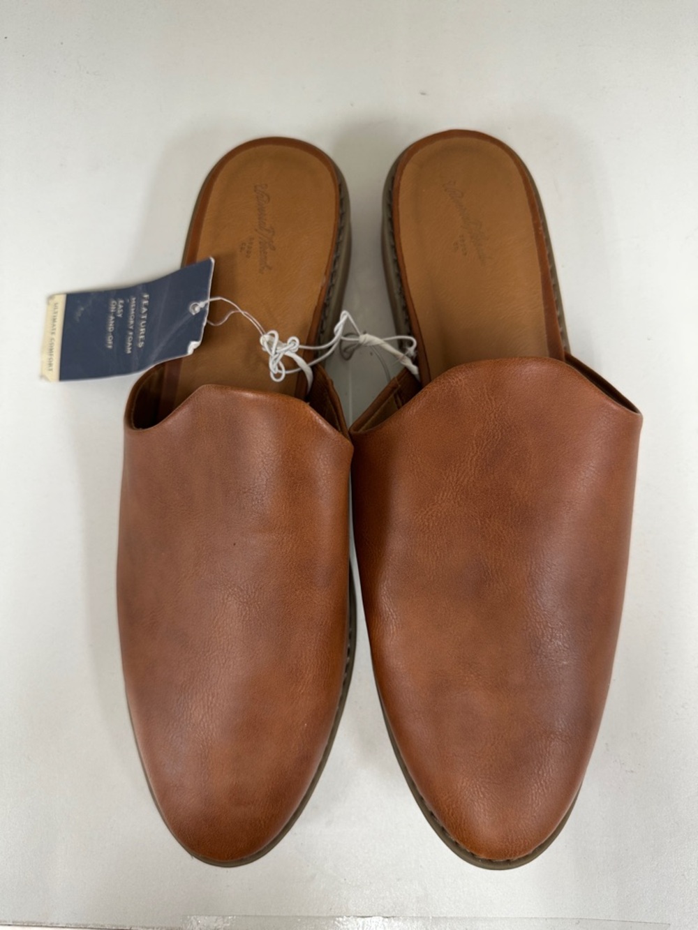 Universal Thread Men's Tan Leather Slip-On Mules
